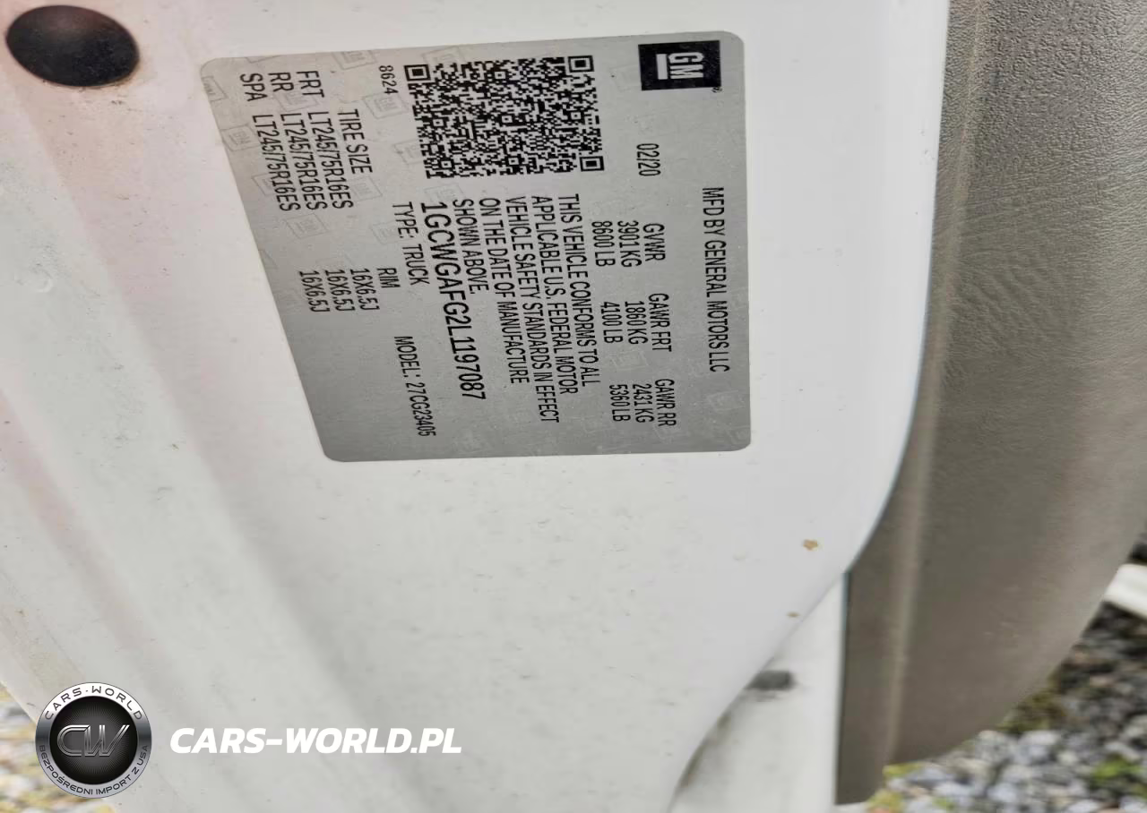 2020 Chevrolet Express 2500 Cargo Delivery Van VIN:1GCWGAFG2L1197087 - 13