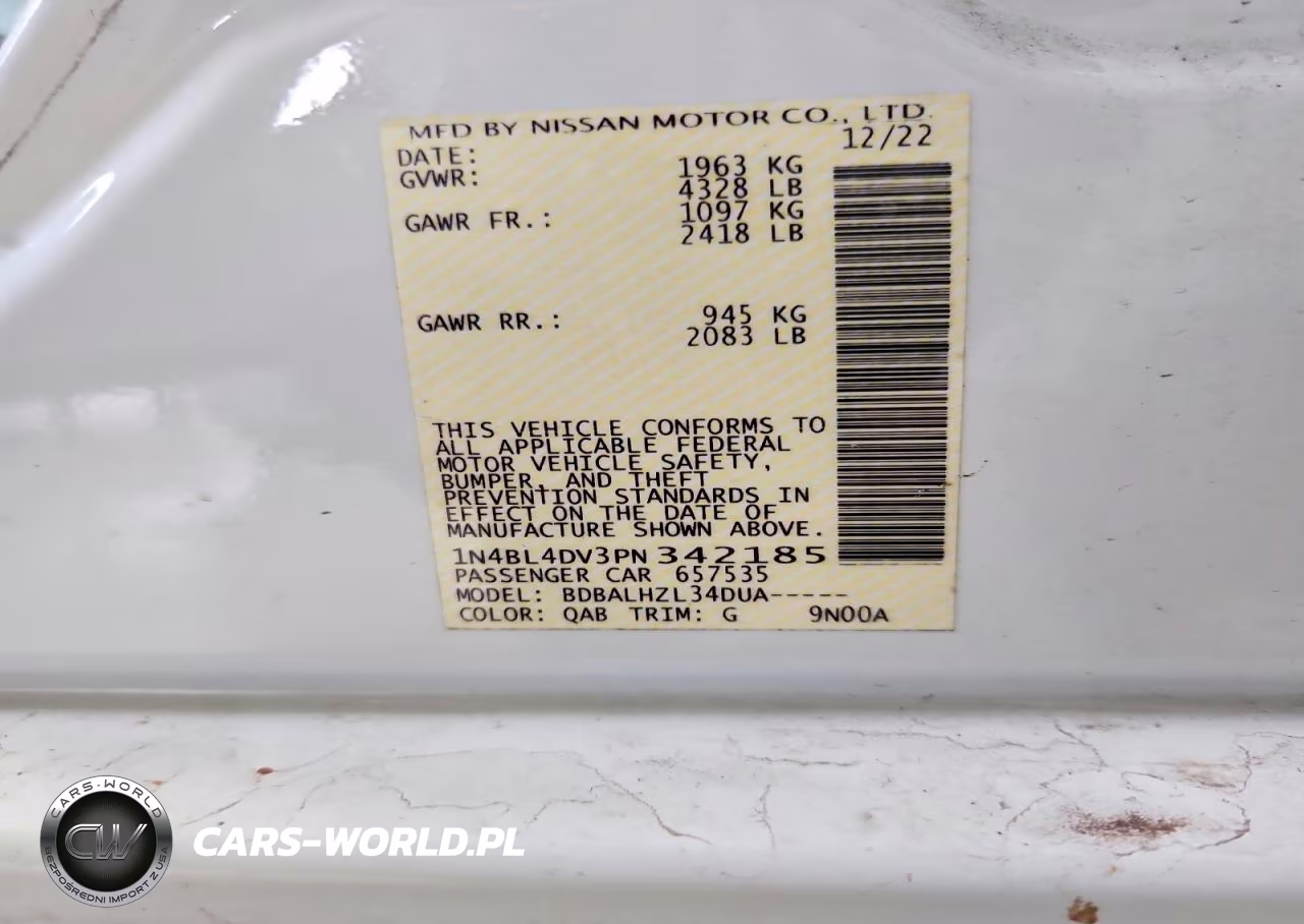2023 Nissan Altima Sv VIN:1N4BL4DV3PN342185 - 13