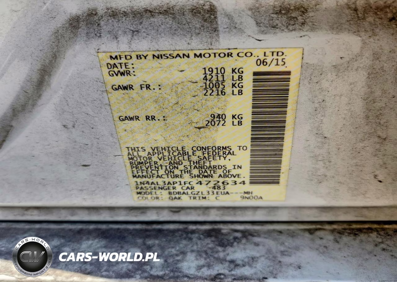2015 Nissan Altima 2.5 S VIN:1N4AL3AP1FC472634 - 12