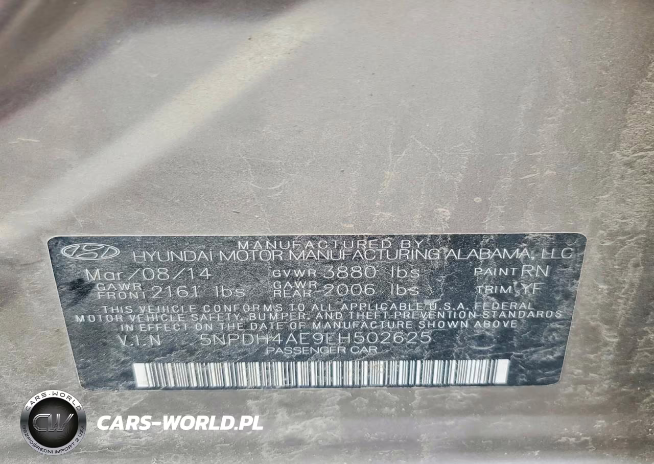2014 Hyundai Elantra Se VIN:5NPDH4AE9EH502625 - 12