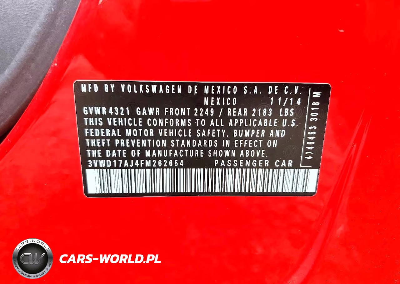 2015 Volkswagen Jetta Se VIN:3VWD17AJ4FM262654 - 12