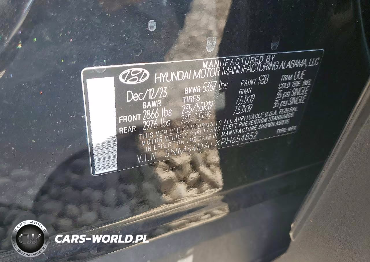 2023 Hyundai Santa Fe Limited VIN:5NMS4DALXPH654852 - 13