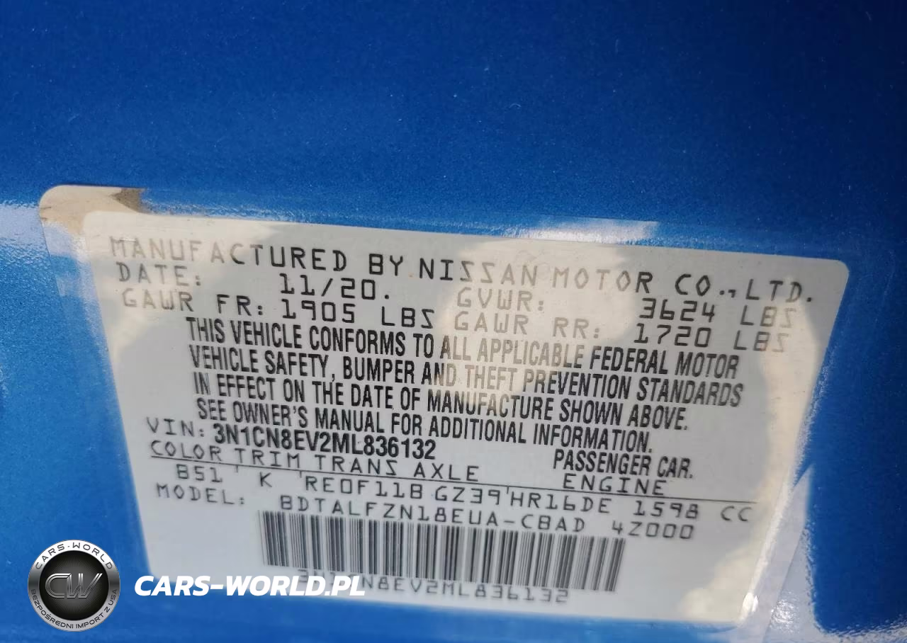 2021 Nissan Versa Sv VIN:3N1CN8EV2ML836132 - 12