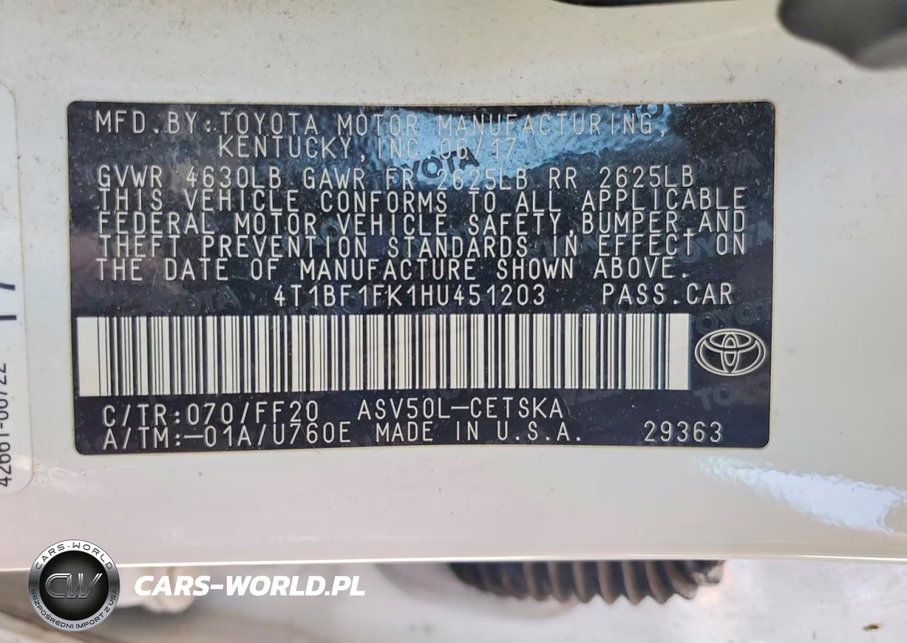 2017 Toyota Camry Se VIN:4T1BF1FK1HU451203 - 13