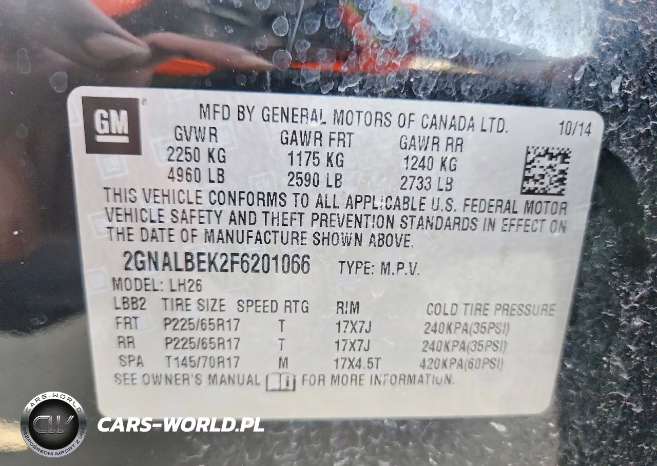 CHEVROLET EQUINOX LT VIN:2GNALBEK2F6201066 - 13
