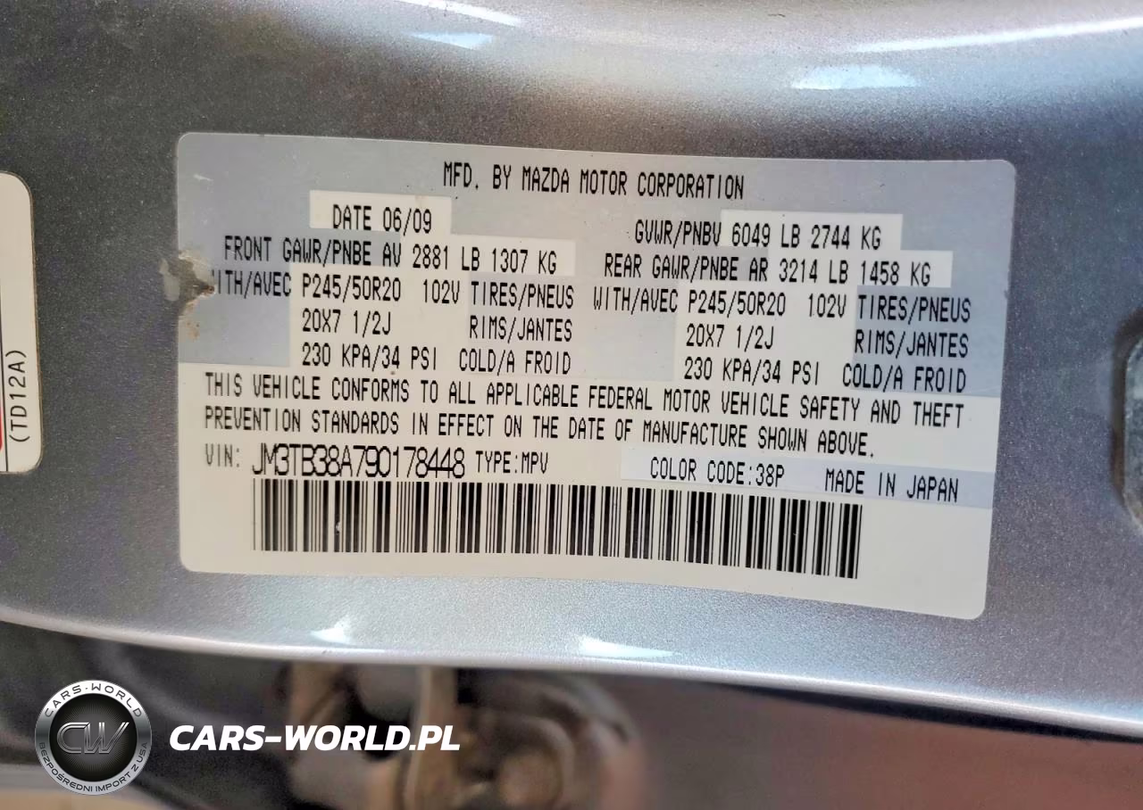 2009 Mazda Cx-9 VIN:JM3TB38A790178448 - 13