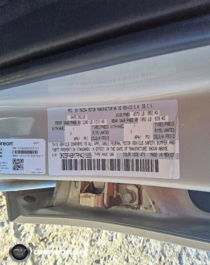2024 Mazda 3 Select Sport VIN:3MZBPABM7RM431565 - 12