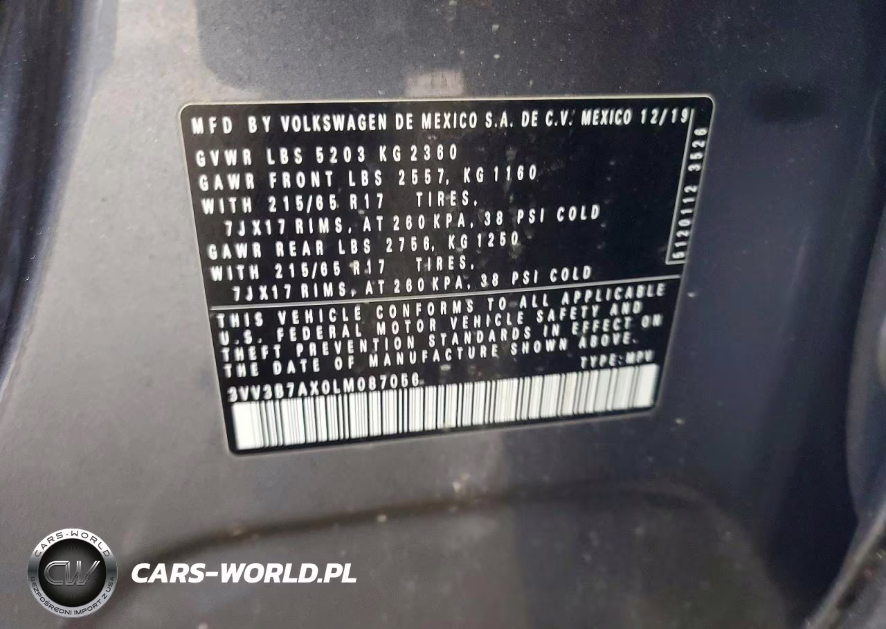 2020 Volkswagen Tiguan Se VIN:3VV3B7AX0LM087056 - 13