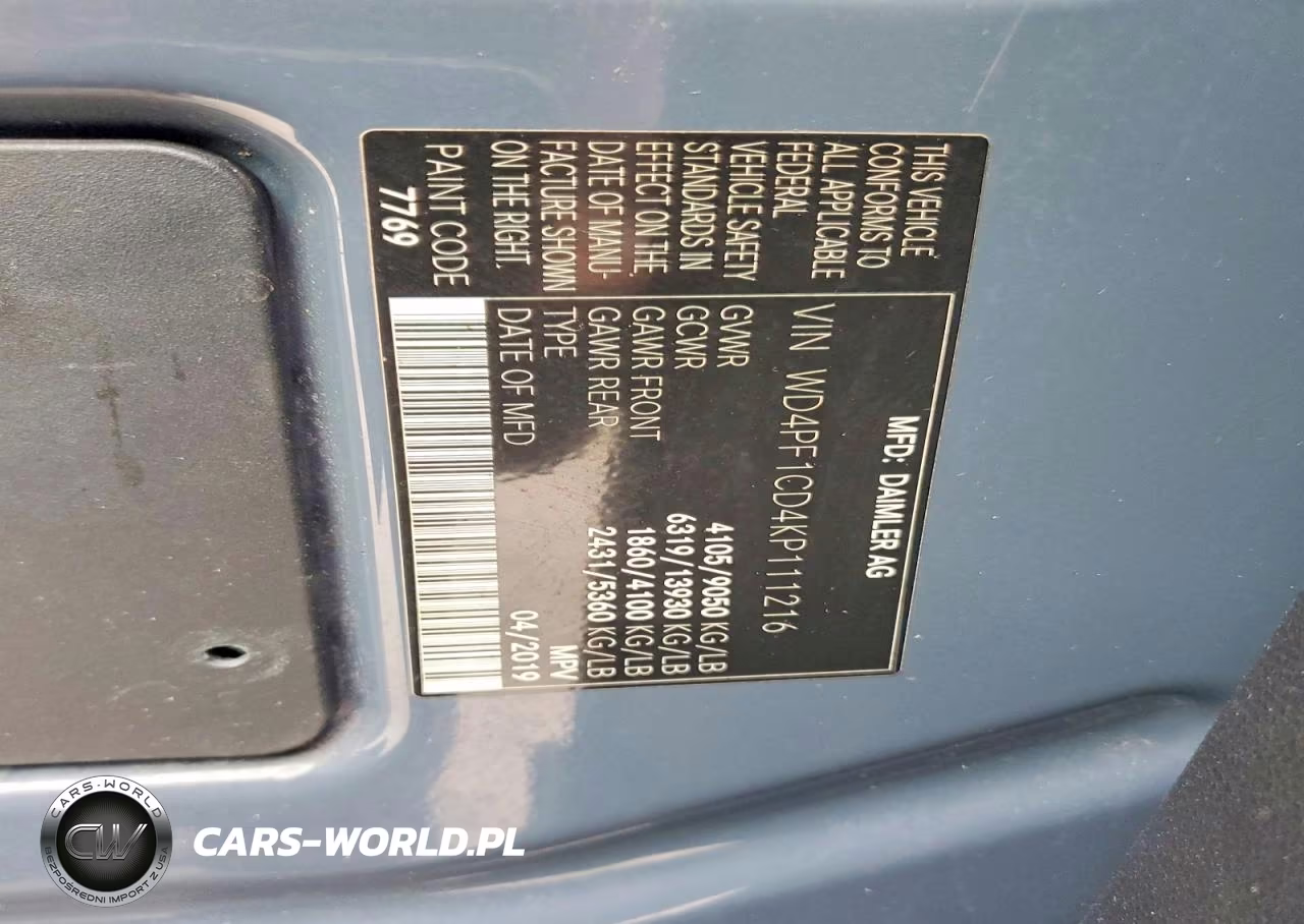 2019 Mercedes-Benz Sprinter 2500 High Roof V6 VIN:WD4PF1CD4KP111216 - 13