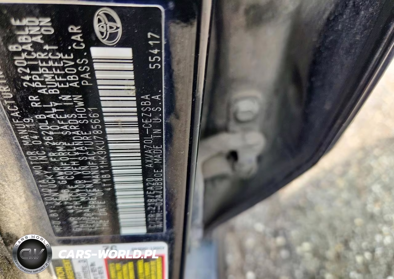 2019 Toyota Camry Se VIN:4T1B11HK9KU785661 - 12