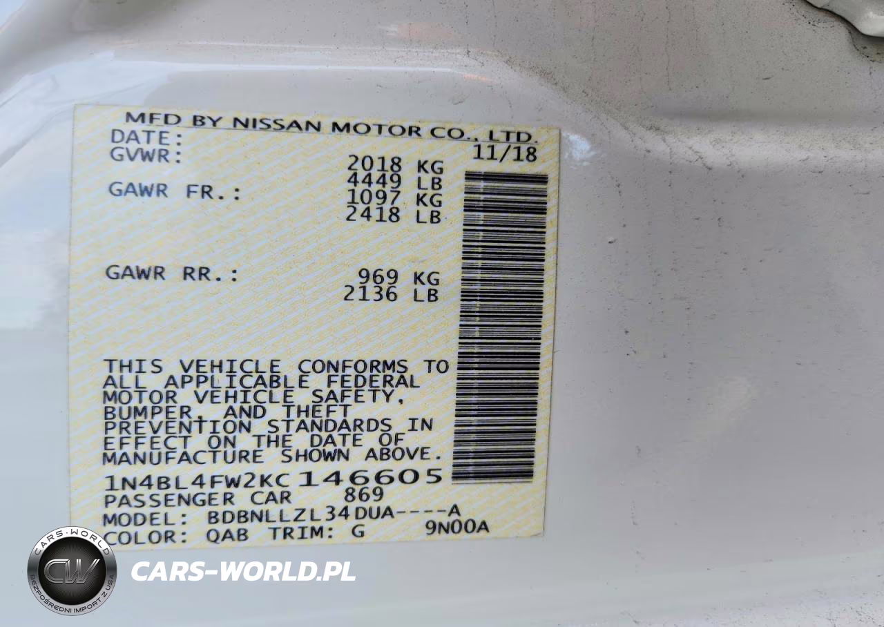 2019 Nissan Altima Platinum VIN:1N4BL4FW2KC146605 - 13