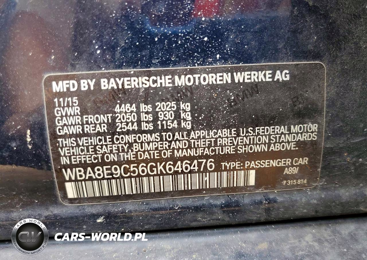 2016 BMW 328 I Sulev VIN:WBA8E9C56GK646476 - 12