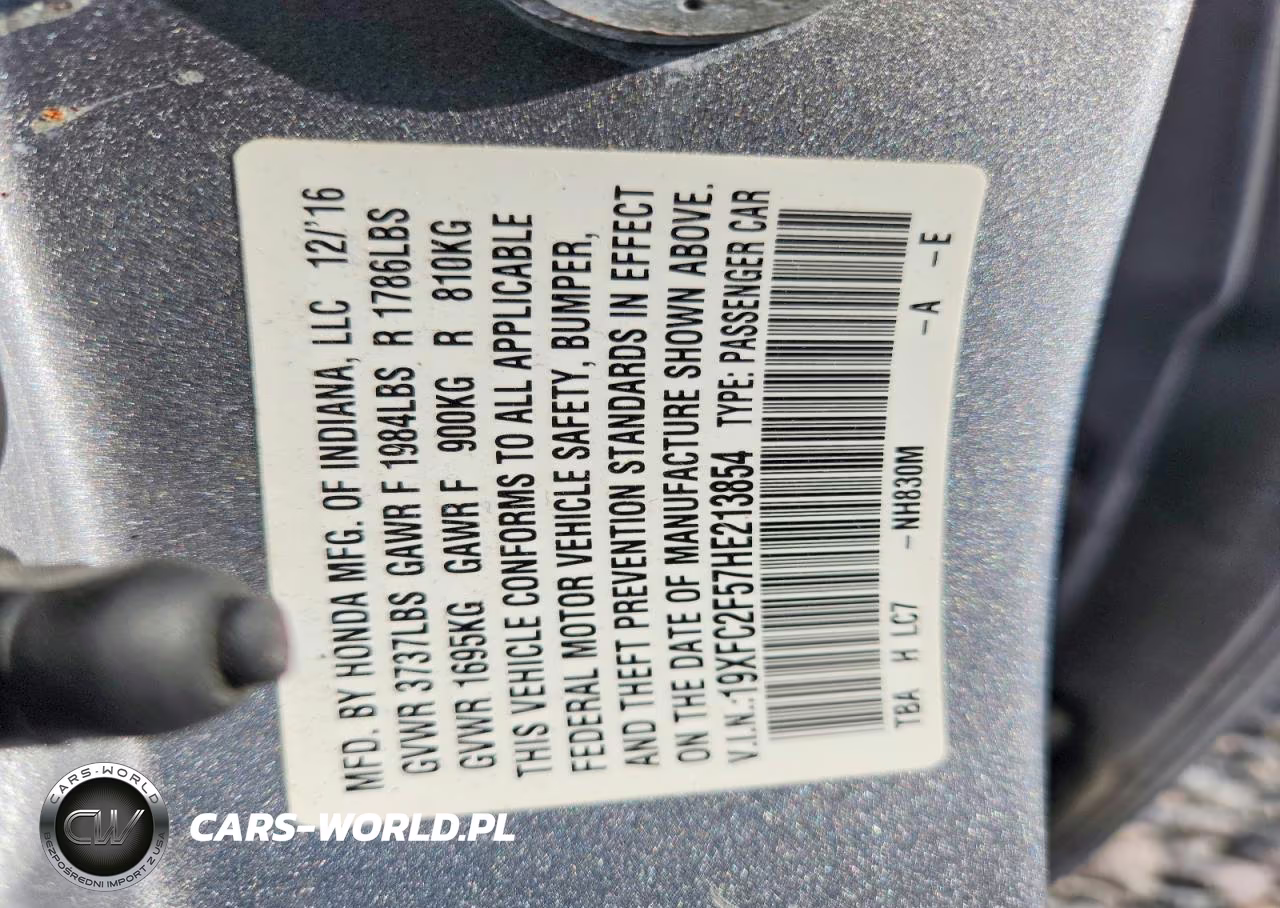 2017 Honda Civic Lx VIN:19XFC2F57HE213854 - 12