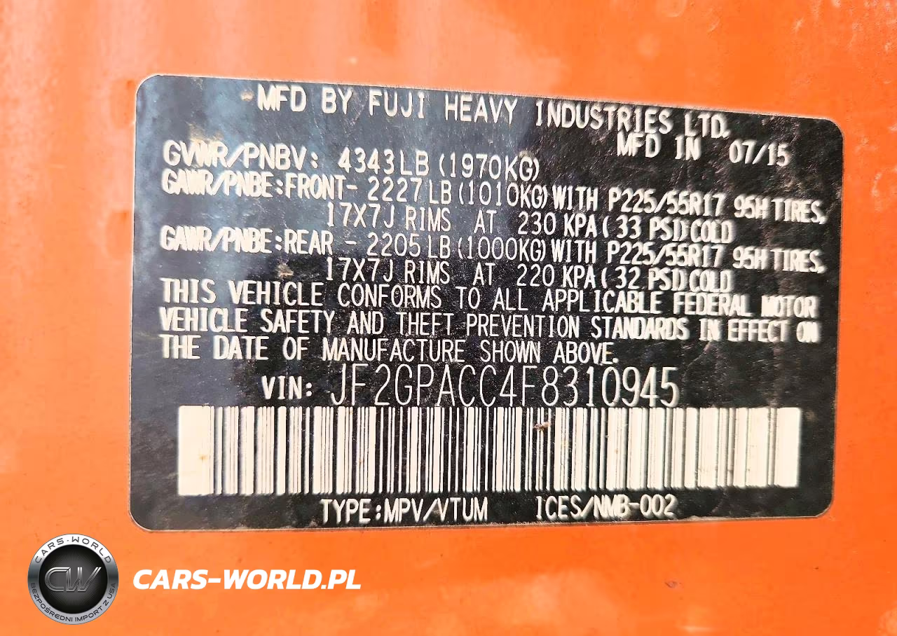 2015 Subaru Crosstrek VIN:JF2GPACC4F8310945 - 12