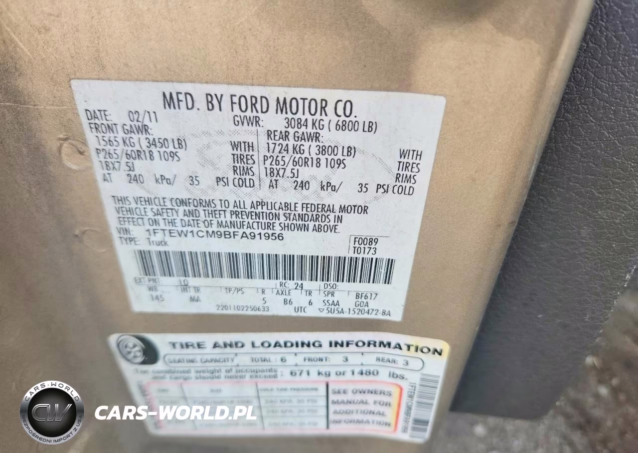 2011 Ford F150 Supercrew VIN:1FTEW1CM9BFA91956 - 12