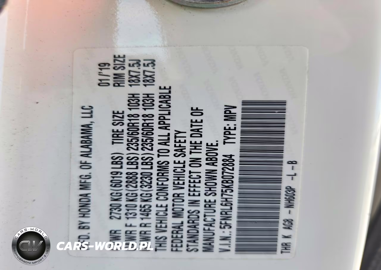 2019 Honda Odyssey Exl VIN:5FNRL6H75KB072884 - 13