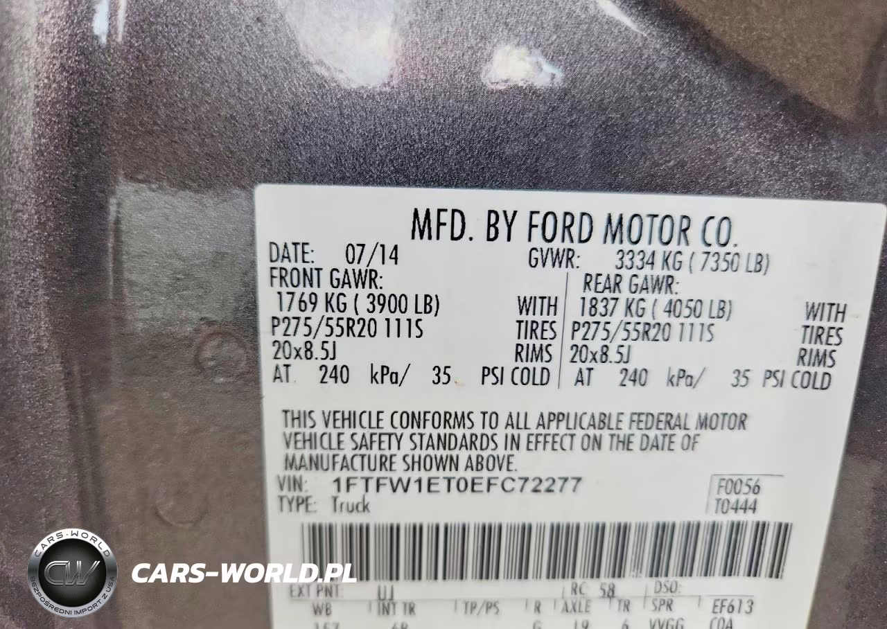 2014 Ford F150 Supercrew VIN:1FTFW1ET0EFC72277 - 12