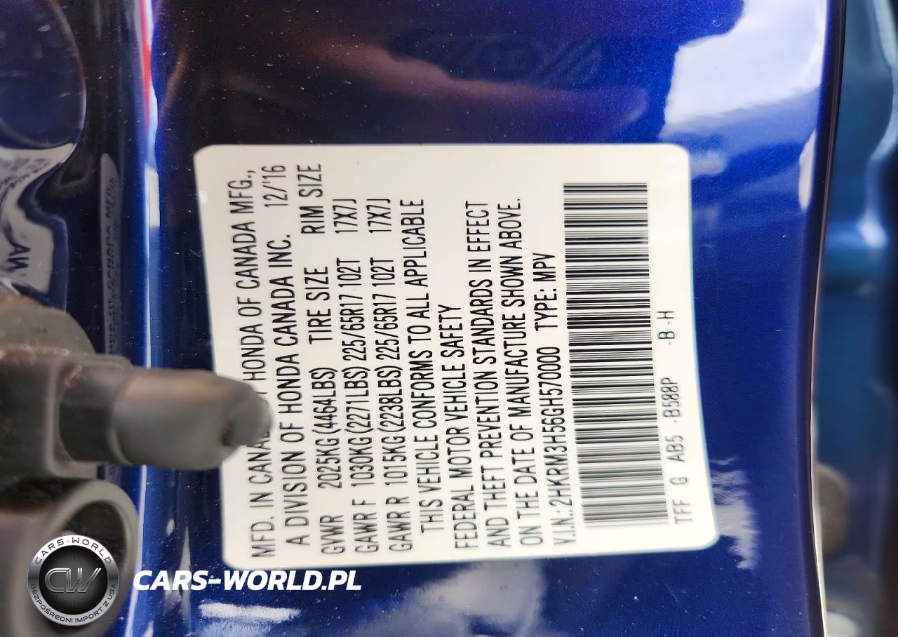 2016 Honda Cr-V VIN:2HKRM3H56GH570000 - 13