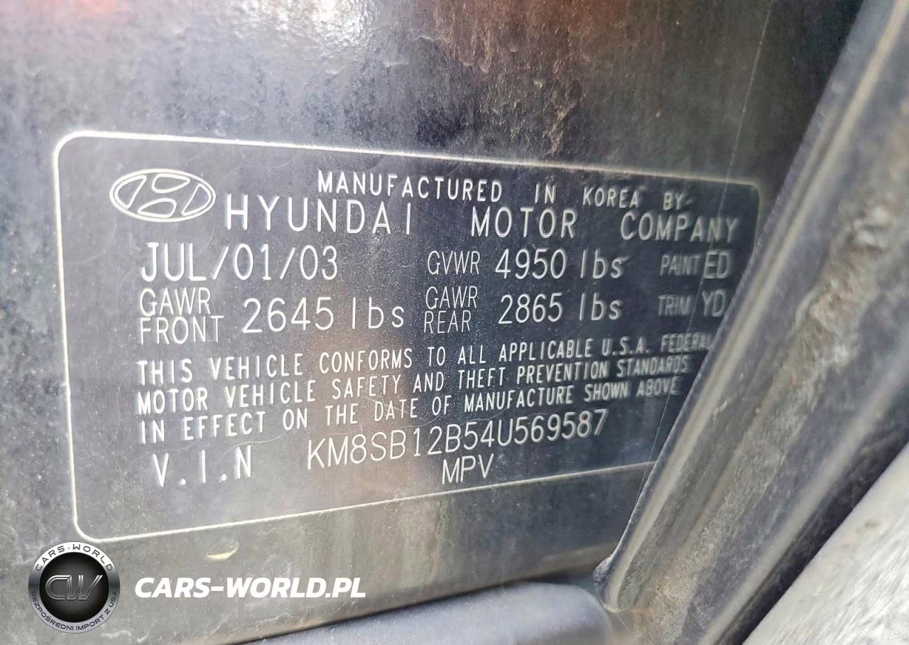 2004 Hyundai Santa Fe VIN:KM8SB12B54U569587 - 13