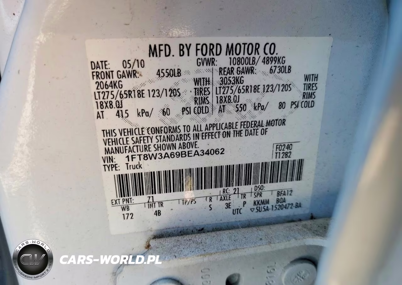 2011 Ford F350 Super Duty VIN:1FT8W3A69BEA34062 - 12