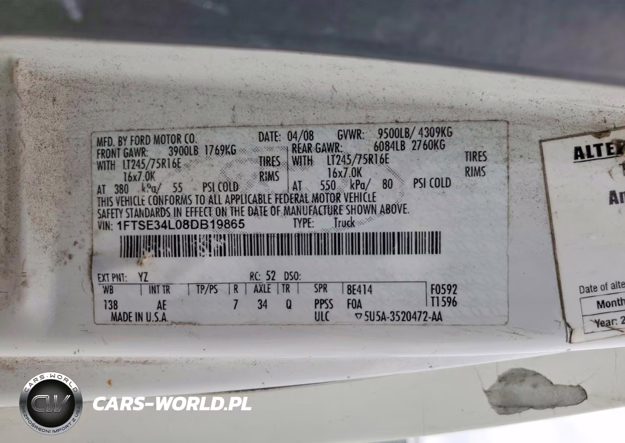 2008 Ford E350 Delivery Van VIN:1FTSE34L08DB19865 - 13