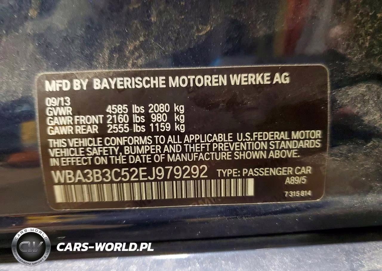 2014 BMW 328 Xi VIN:WBA3B3C52EJ979292 - 13