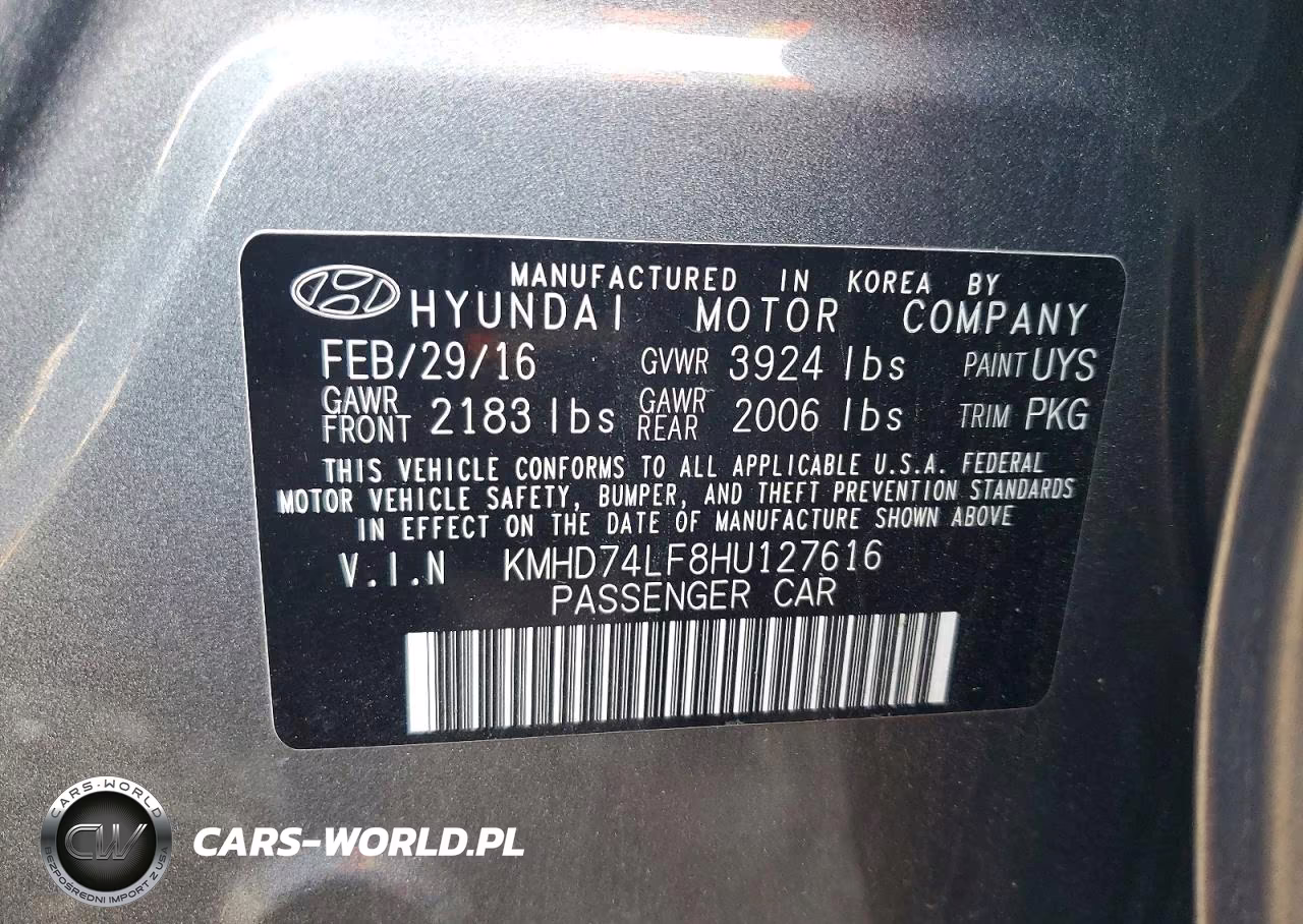 2017 Hyundai Elantra Se VIN:KMHD74LF8HU127616 - 12