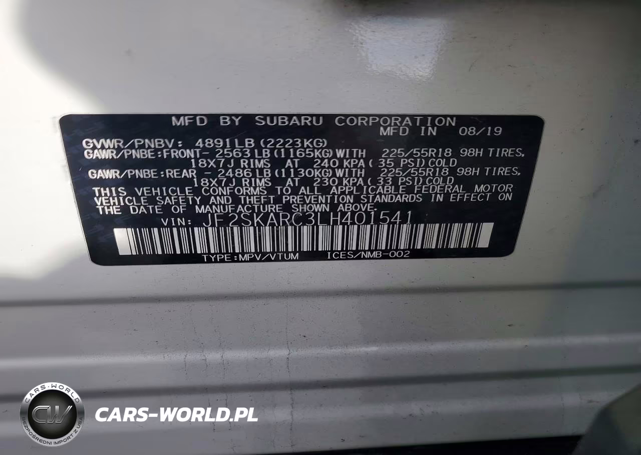 2020 Suba Forester VIN:JF2SKARC3LH401541 - 13