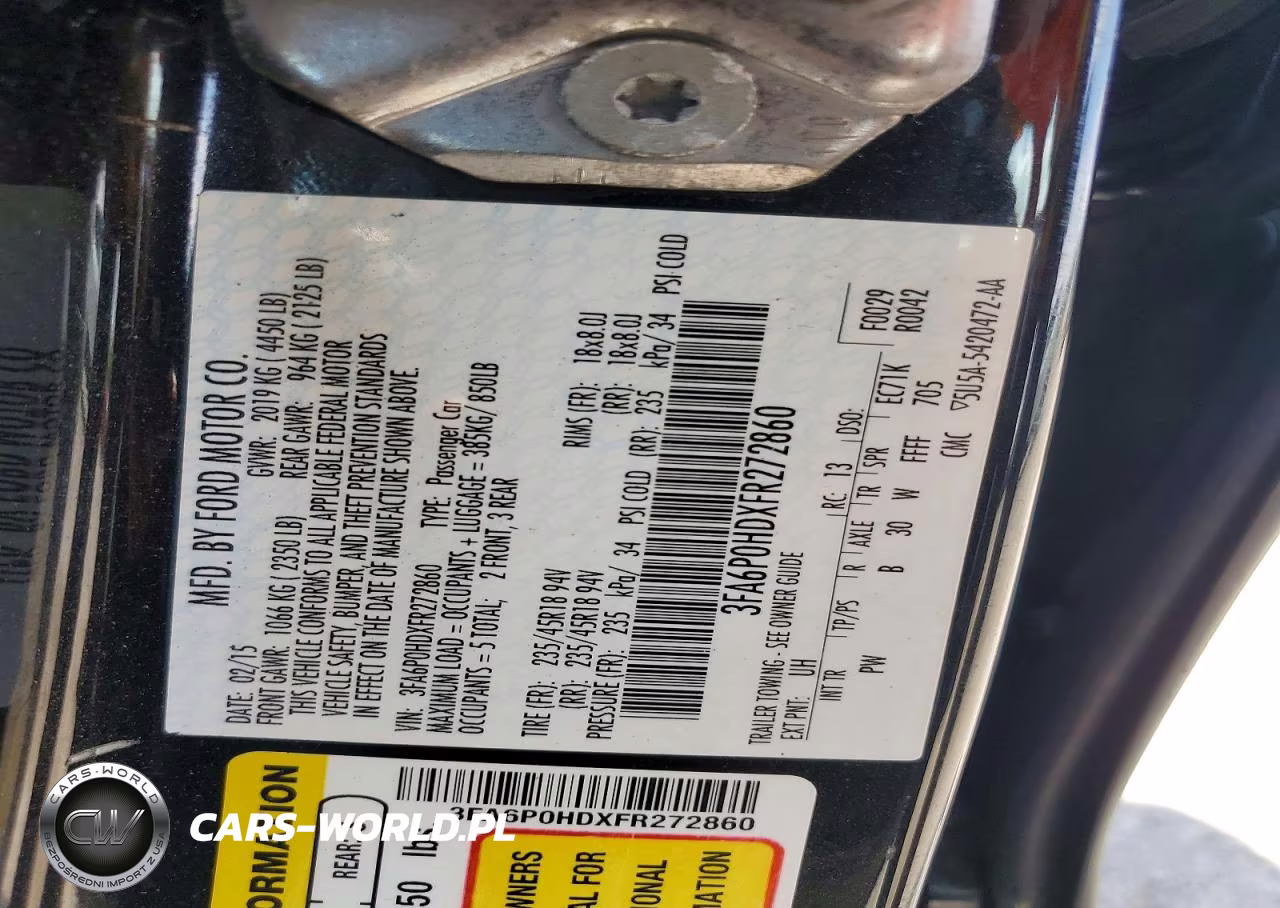 2015 Ford Fusion Se VIN:3FA6P0HDXFR272860 - 12
