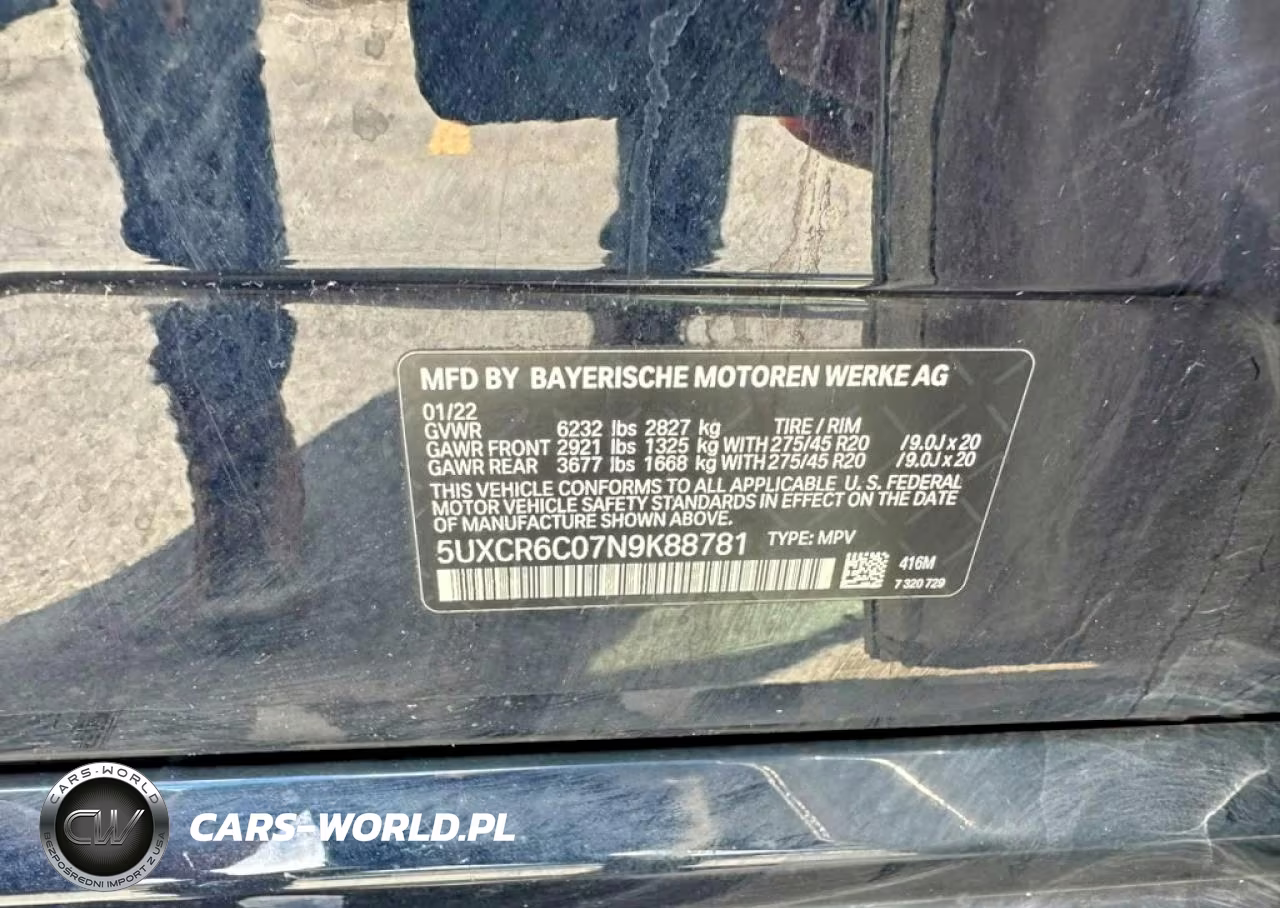 2022 BMW X5 xDrive40I VIN:5UXCR6C07N9K88781 - 10
