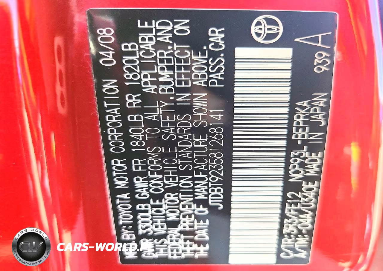 2008 Toyota Yaris Base VIN:JTDBT923581268141 - 13