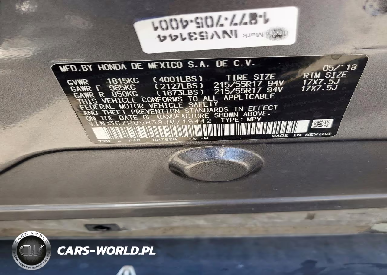 2018 Honda Hr-V Lx VIN:3CZRU5H39JM719442 - 14
