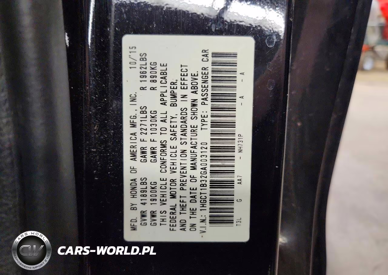 2016 Honda Accord Lx-S VIN:1HGCT1B32GA003120 - 12