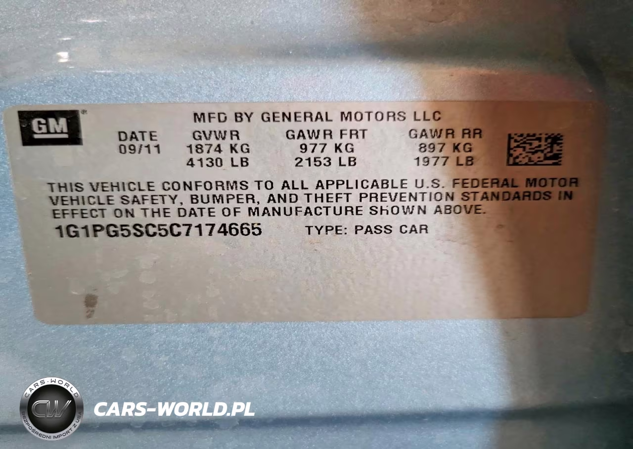2012 Chevrolet Cruze Lt VIN:1G1PG5SC5C7174665 - 12