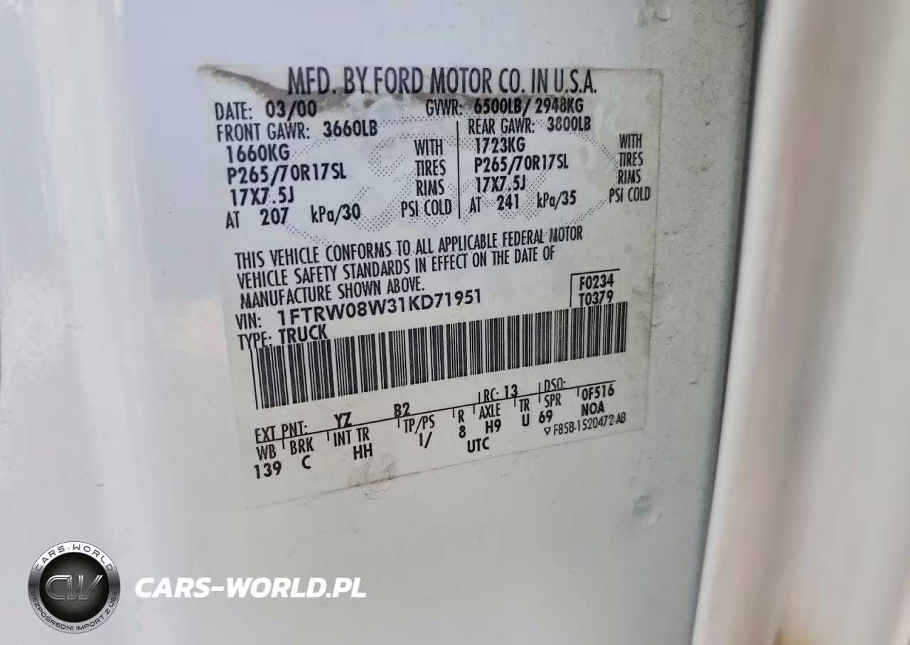 2001 Ford F150 Supercrew VIN:1FTRW08W31KD71951 - 12