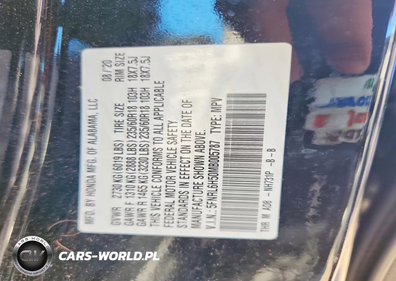 2021 Honda Odyssey Ex VIN:5FNRL6H50MB005787 - 13