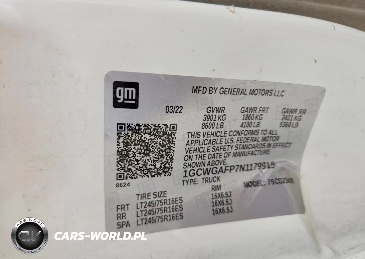 2022 Chevrolet Express G2500 VIN:1GCWGAFP7N1179915 - 13