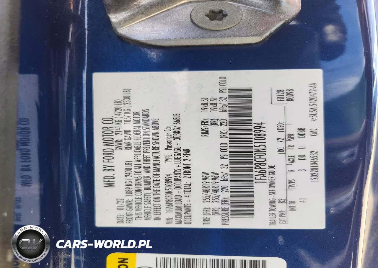 2022 Ford Mustang Gt VIN:1FA6P8CF0N5108994 - 13