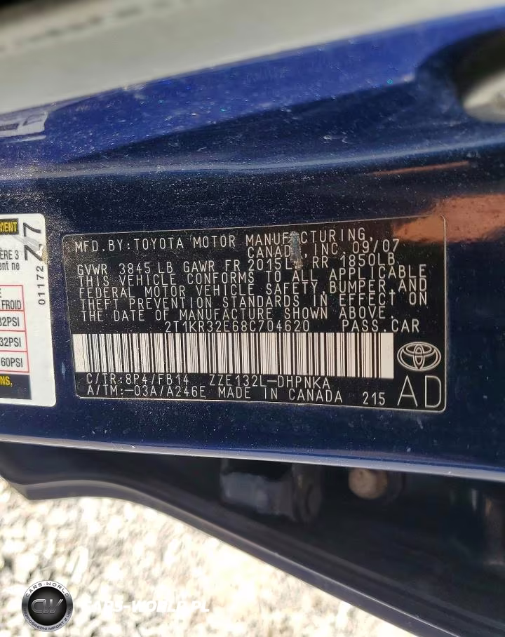 2008 Toyota Matrix Xr VIN:2T1KR32E68C704620 - 13