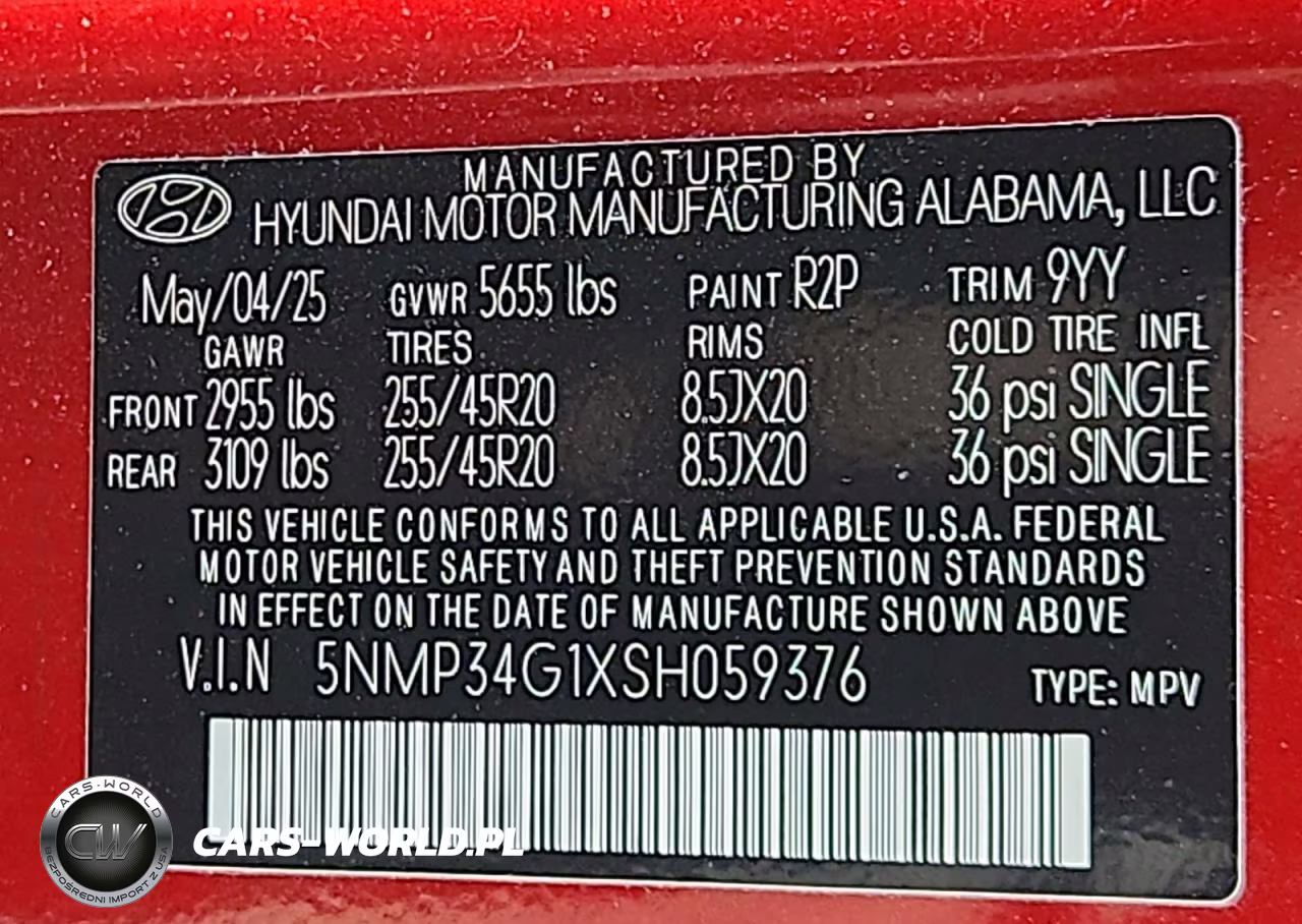 2025 Hyundai Santa Fe Limited VIN:5NMP34G1XSH059376 - 14