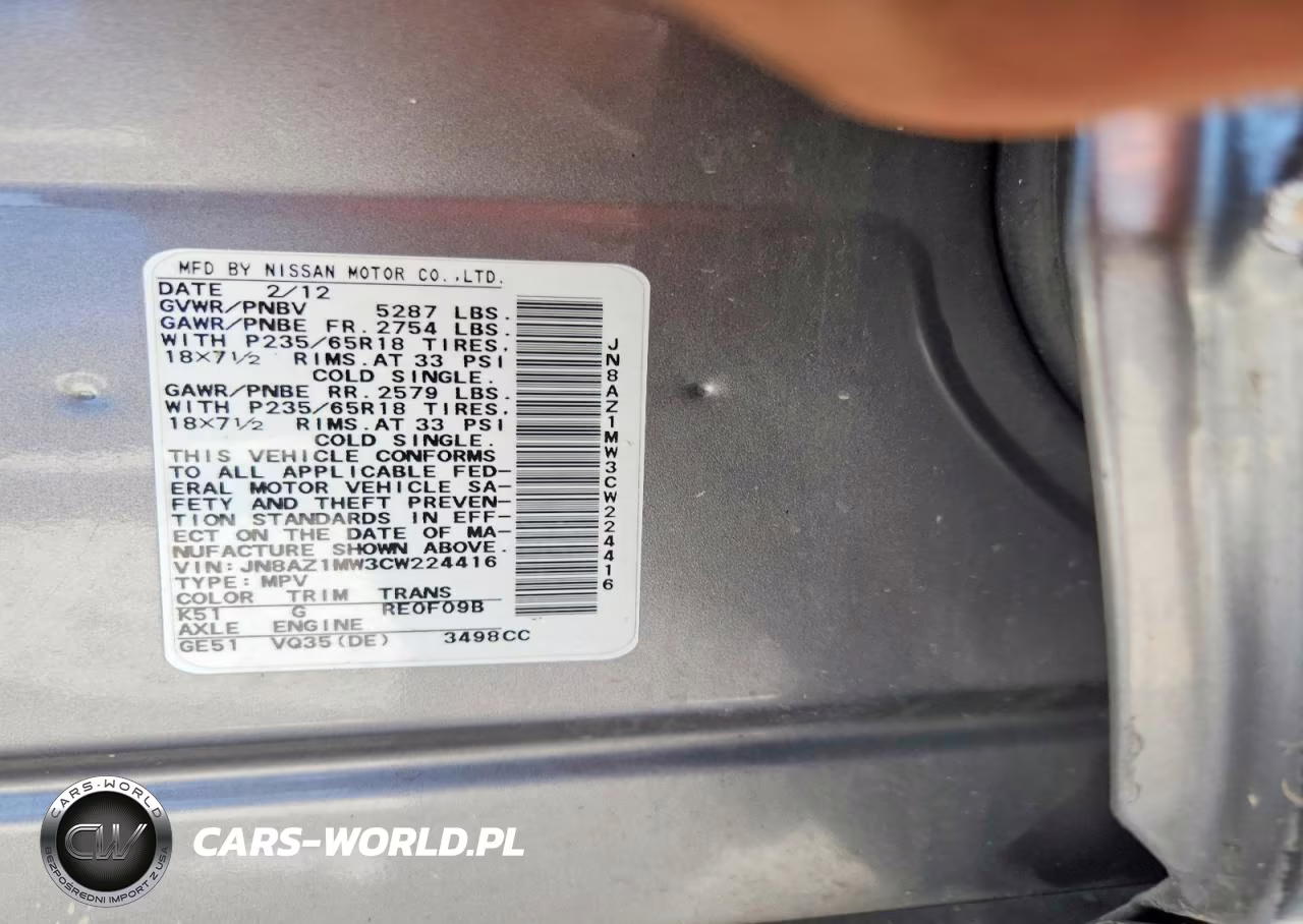 2012 Nissan Murano S VIN:JN8AZ1MW3CW224416 - 14