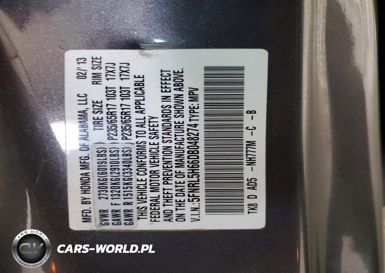2013 Honda Odyssey Exl VIN:5FNRL5H66DB048274 - 13