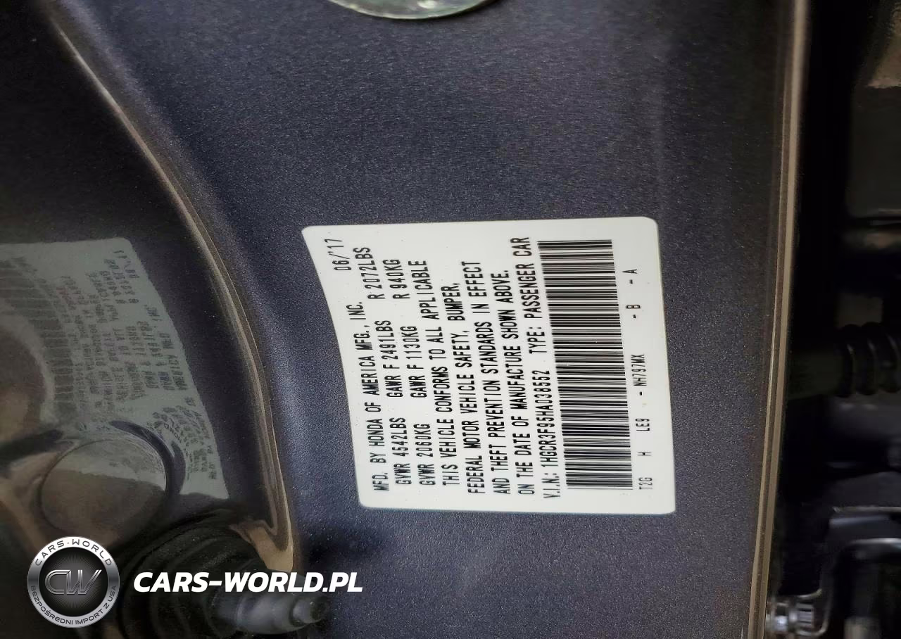 2017 Honda Accord Touring VIN:1HGCR3F95HA038552 - 12
