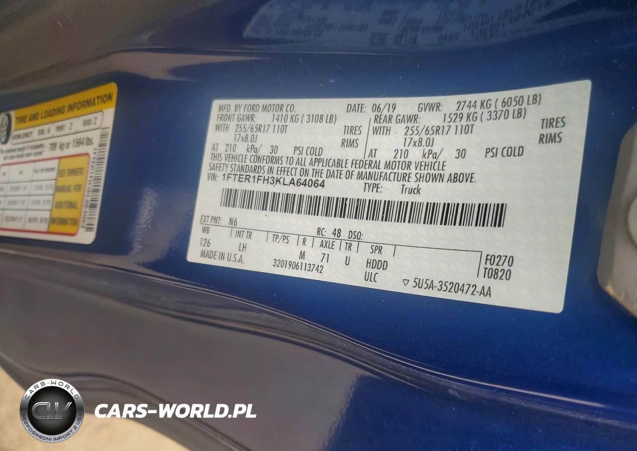 2019 Ford Ranger Xl VIN:1FTER1FH3KLA64064 - 12