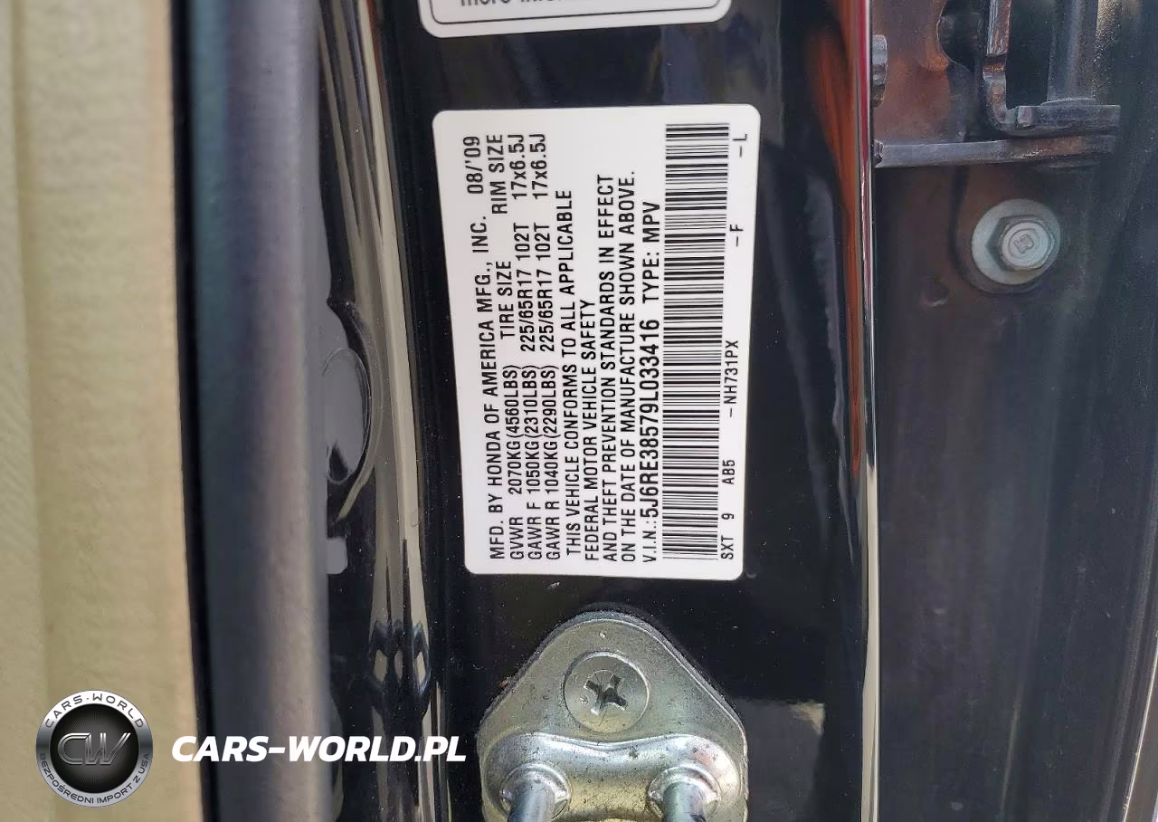 2009 Honda Cr-V Ex VIN:5J6RE38579L033416 - 13