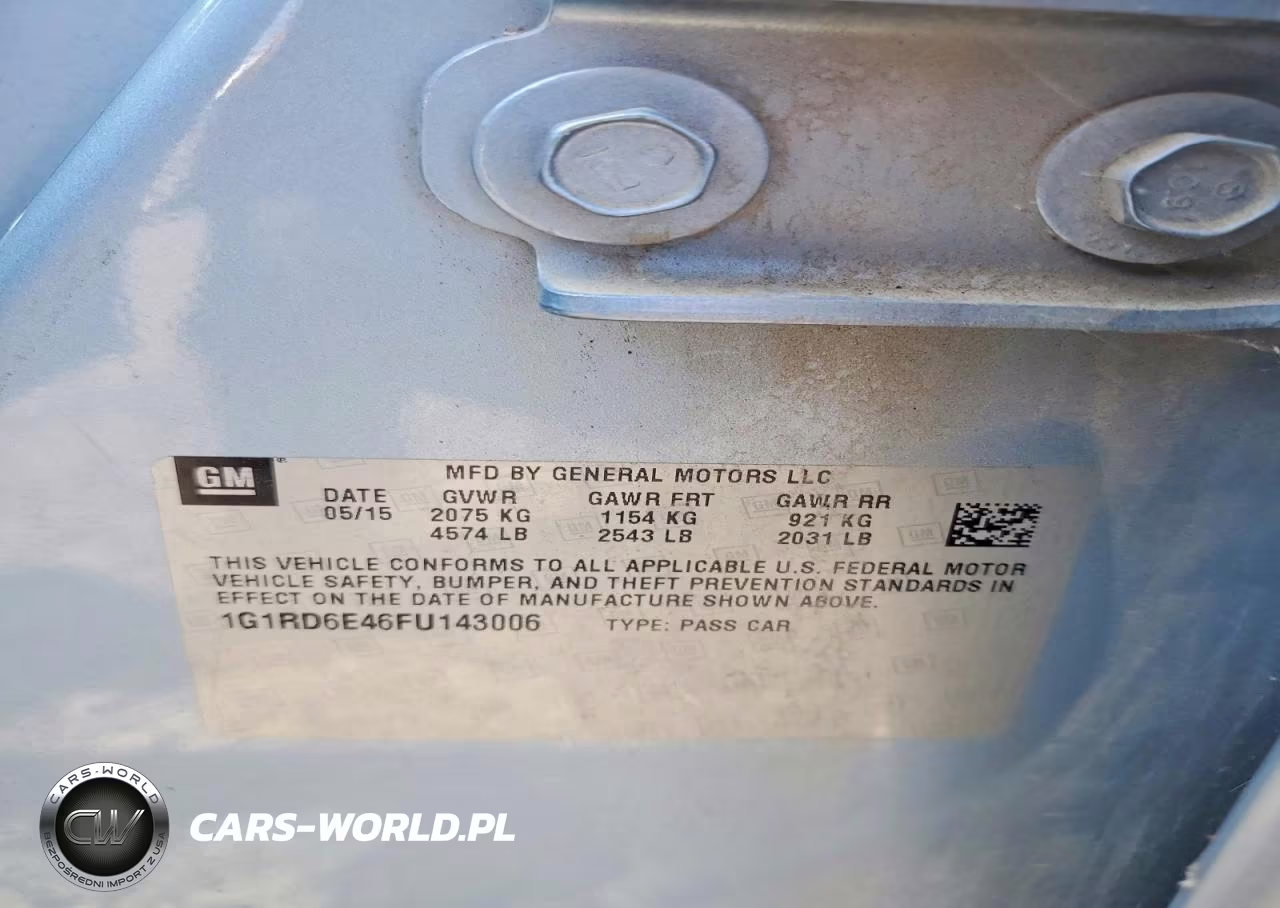2015 Chevrolet Volt VIN:1G1RD6E46FU143006 - 12