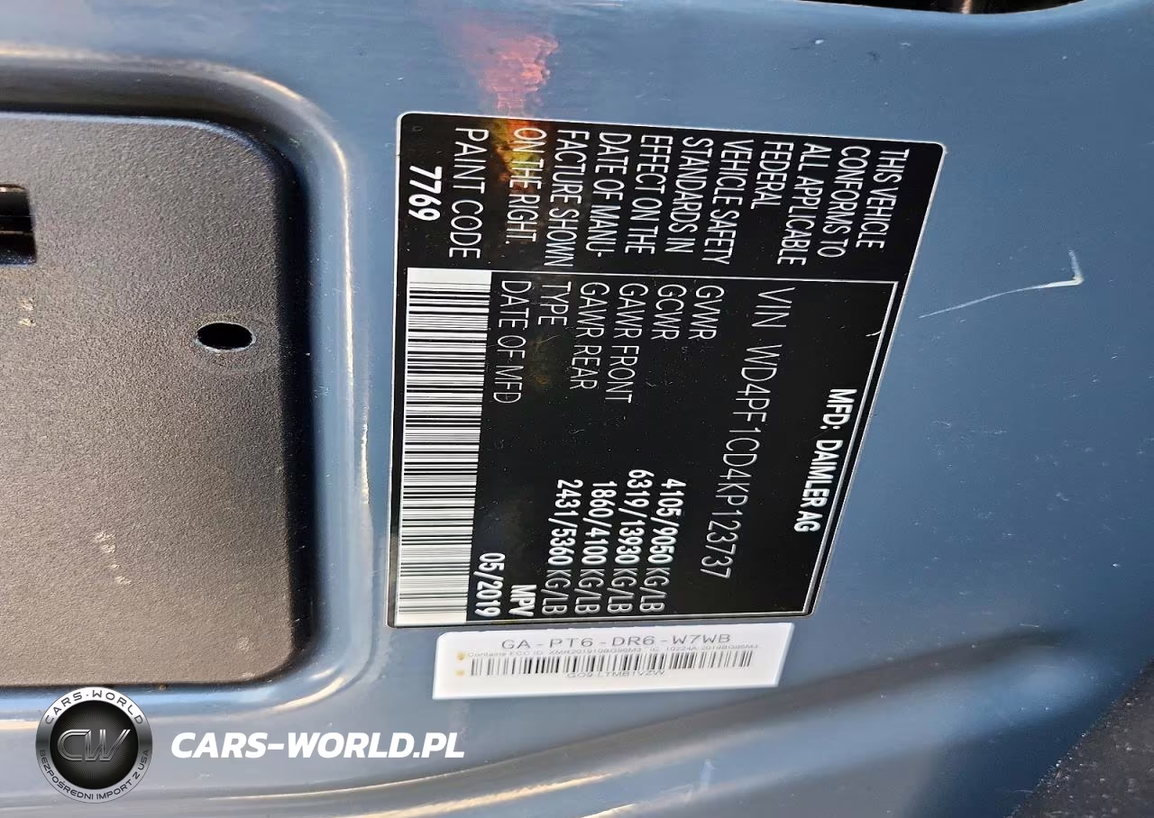 2019 Mercedes-Benz Sprinter Delivery Van VIN:WD4PF1CD4KP123737 - 13