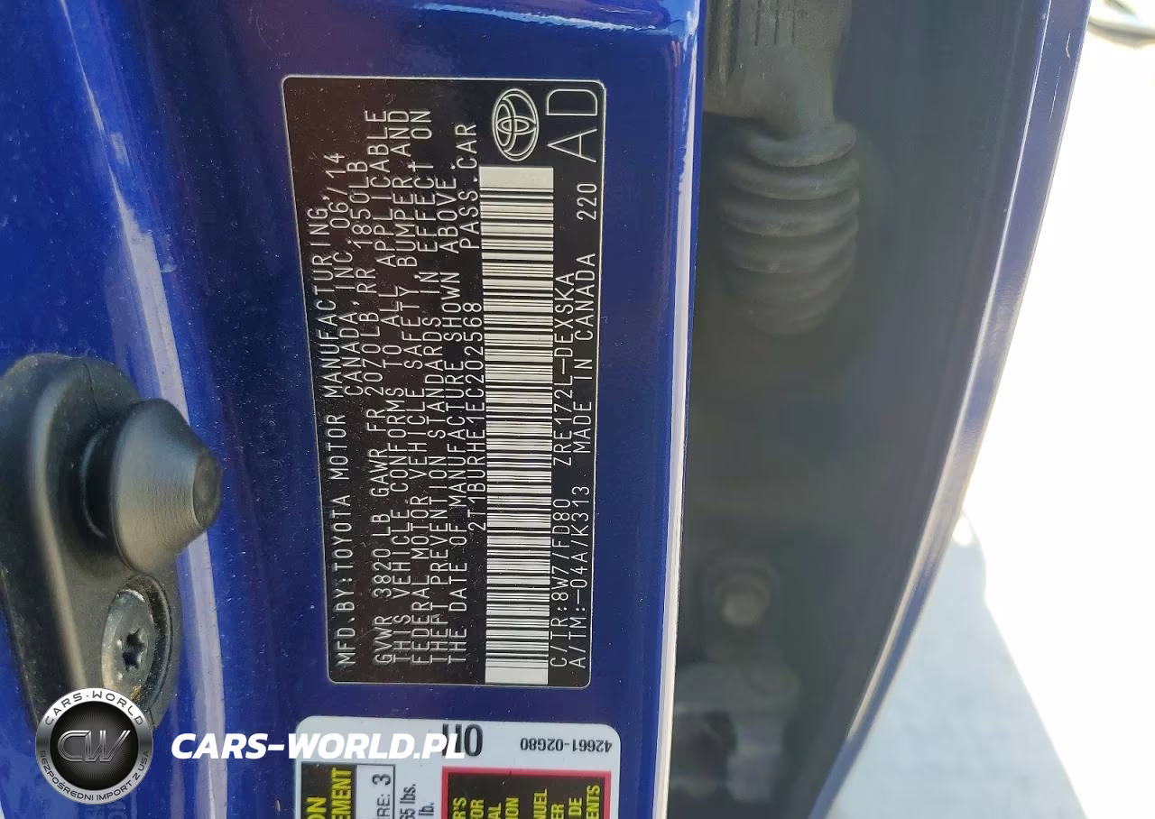 2014 Toyota Corolla S Plus VIN:2T1BURHE1EC202568 - 12