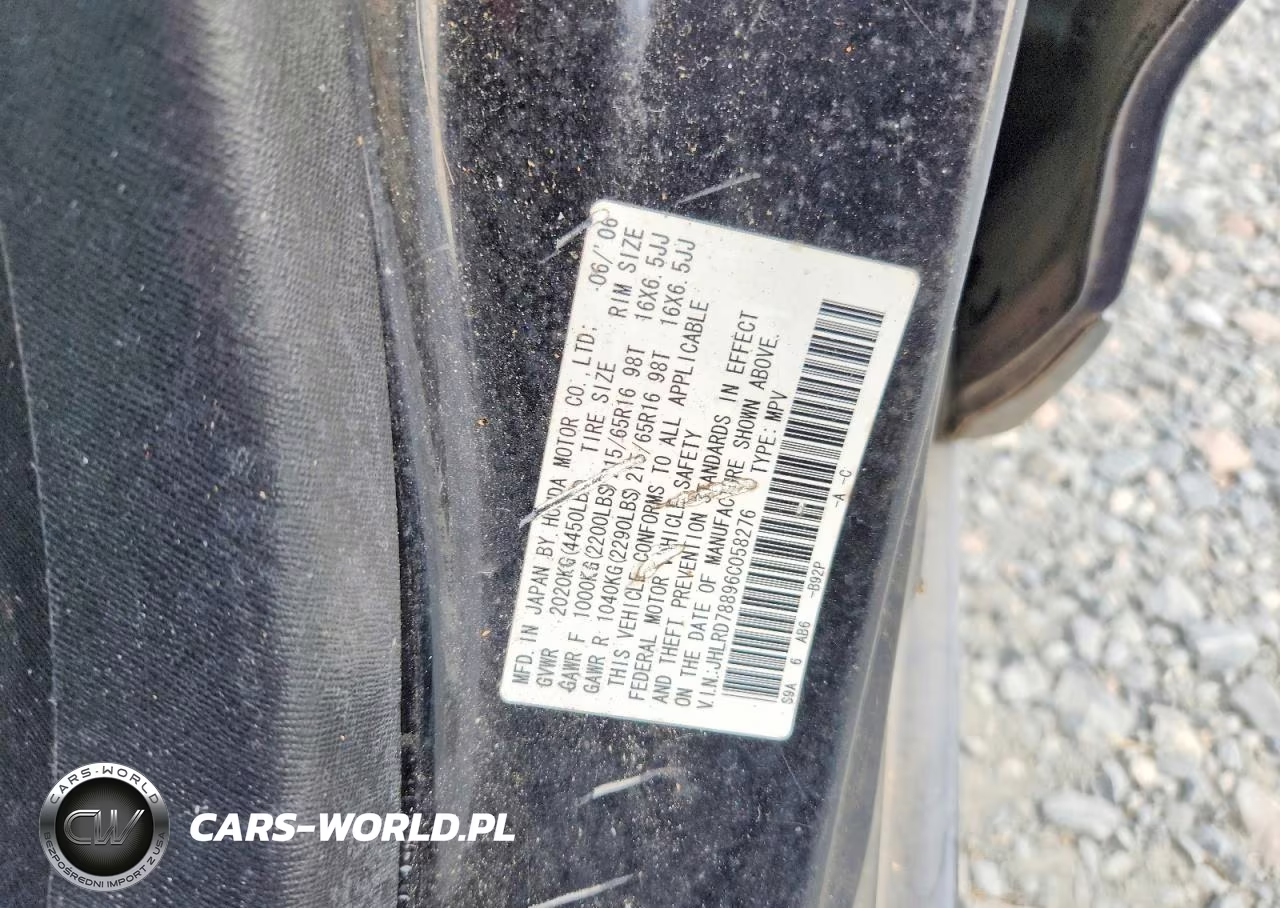 2006 Honda Cr-V Ex VIN:JHLRD78896C058276 - 13