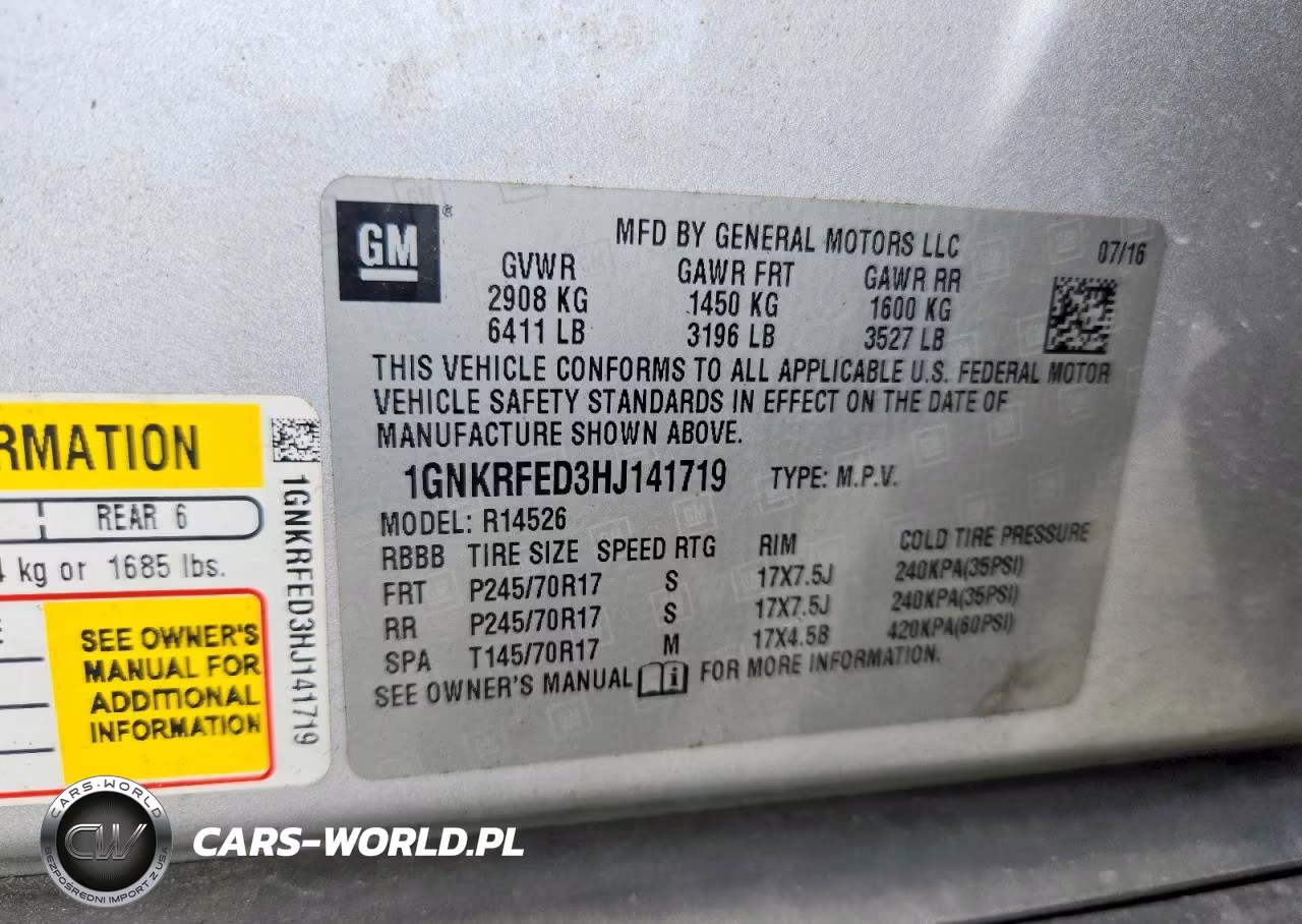 2017 Chevrolet Traverse Ls VIN:1GNKRFED3HJ141719 - 13